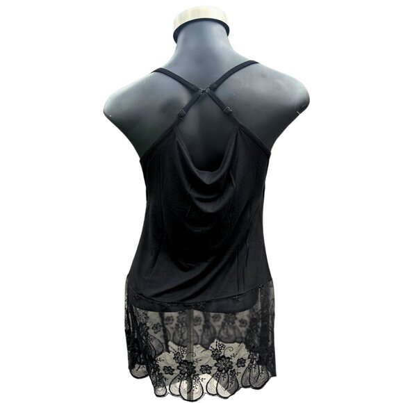 Black Lace Tank Top Extender with Built in Shelf Bra TANK-EXT-BLACK - Picture 2 of 7